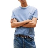 Tommy Hilfiger TJM Regular Badge EXT T-Shirt, XL, DM0DM20322DOM, Blue Moment Htr Tonal, Erkek