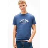 Tommy Hilfiger TJM Regular Center Arch S/S T-shirt, M, DM0DM22328, Gece Mavisi, Erkek
