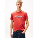 Tommy Hilfiger TJM Regular Fit 1985 Grafik Detaylı T-shirt, S, DM0DM22307, Kızıl Kahve, Erkek