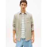 Tommy Hilfiger TJM Regular Fit Linen Gömlek, L, DM0DM22760, Adaçayı, Erkek