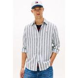 Tommy Hilfiger Tjm Regular Keten Mx Şeritli Erkek Mavi Gömlek
