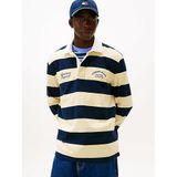 Tommy Hilfiger TJM Relaxed Fit Stripe Grafik Detaylı Polo Yaka T-shirt, M, DM0DM22351, Limon Sarısı, Erkek
