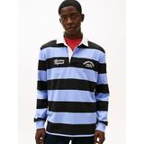 Tommy Hilfiger TJM Relaxed Stripe Grafik Rugby Polo Yaka T-shirt, L, DM0DM22351, Çok renkli, Erkek