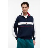 Tommy Hilfiger TJM RLX CBLOCK QZ Erkek Mavi Sweatshirt - DM0DM23244