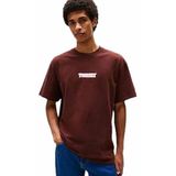 TOMMY HILFIGER TJM RLX FONT PLAY TEE Erkek T-shirt, Kahverengi, S