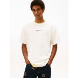 Tommy Hilfiger Tjm Rlx Lınear Logo Tee Erkek Beyaz T-Shirt - Dm0dm21110
