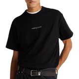 Tommy Hilfiger tjm rlx linear logo tee ext Erkek T-Shirts black M