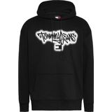 Tommy Hilfiger TJM RLX Spray Graffiti Hoodie Siyah Erkek Sweatshirt