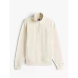 Tommy Hilfiger Tjm Rlx Waffle Scrıpt Qrtr Zıp Erkek Bej Sweatshirt - Dm0dm21880