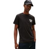 TOMMY HILFIGER TJM SLIM ENTRY BILLS SS TEE Erkek T-shirt, Black, M