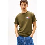 Tommy Hilfiger Tjm Slım Essentıal Flag Tee Ext Erkek Yeşil T-Shirt - DM0DM20740 - XL