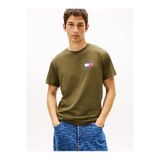 Tommy Hilfiger TJM SLIM ESSENTIAL FLAG TEE EXT Erkek Yeşil T-Shirt - DM0DM20740