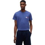 Tommy Hilfiger tjm slim sign chest ss tee ext Erkek T-Shirts blue storm S