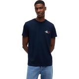 Tommy Hilfiger tjm slim sign chest ss tee ext Erkek T-Shirts dark night navy XL