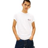 Tommy Hilfiger tjm slim sign chest ss tee ext Erkek T-Shirts ecru XL