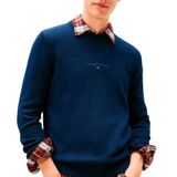 TOMMY HILFIGER TJM SLIM TNL LINEAR SWEATER Erkek Kazak, Dark Night Navy Tonal, S