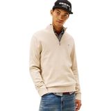 TOMMY HILFIGER TJM SLM ESS LIGHT ¼ ZIP SWTR EXT Erkek Kazak, Gulf Sand, S