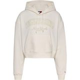 Tommy Hilfiger tjw boxy crp gmd varsity hoodie Kadın Sweatshirt Ancient White M