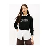 Tommy Hilfiger Tjw Chenille Logolu Crop Kazak - Siyah