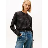 Tommy Hilfiger TJW Crop Bisiklet Yaka Hırka, M, DW0DW22030, Siyah, Kadın