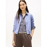 Tommy Hilfiger TJW Crop Bisiklet Yaka Hırka, S, DW0DW22030, Mavi, Kadın