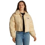 Tommy Hilfiger tjw crp badge collar down puffer Kadın Ceket Custard Cream M