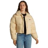 Tommy Hilfiger tjw crp badge collar down puffer Kadın Ceket Custard Cream S