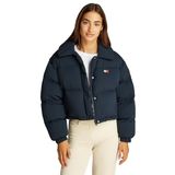 Tommy Hilfiger TJW CRP BADGE COLLAR DOWN PUFFER Kadın Şişme Mont Dark Night Navy M