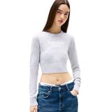 Tommy Hilfiger tjw crp script sweater ext Kadın Kazak Grey Htr XS