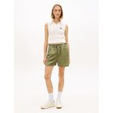Tommy Hilfiger TJW Essential Linen Şort, S, DW0DW22227, Yeşil, Kadın