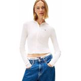 Tommy Hilfiger tjw essential zipper hood cardi Kadın Kazak Ancient White S