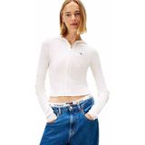 Tommy Hilfiger tjw essential zipper hood cardi Kadın Kazak Ancient White XS