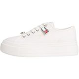 Tommy Hilfiger TJW FLATFORM SNEAKER CHARMS Kadın Spor Ayakkabı, Ecru, 39