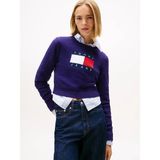 Tommy Hilfiger Tjw Işıltılı Bayrak Desenli Kadın Mor Kazak DW0DW21690VLY