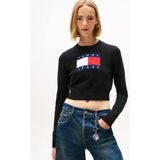 Tommy Hilfiger Tjw Işıltılı Bayrak Desenli Kadın Siyah Kazak DW0DW21690BDS