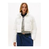 Tommy Hilfiger TJW Kadife Şişme Kadın Beyaz Mont DW0DW21658YBH