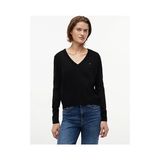 Tommy Hilfiger Tjw Kadın Essential Vneck Kazak - Siyah - XS