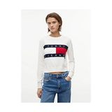 Tommy Hilfiger Tjw Kadın Flag Crew Kazak - Beyaz - S