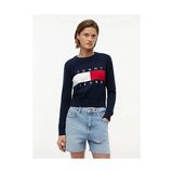 Tommy Hilfiger Tjw Kadın Flag Crew Kazak - Mavi - S