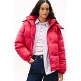 Tommy Hilfiger Tjw Kapitone Kadife Şişme Kadın Kırmızı Ceket DW0DW21668XJP