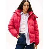 Tommy Hilfiger TJW Kapitone Kadife Şişme Kadın Kırmızı Mont DW0DW21668XJP