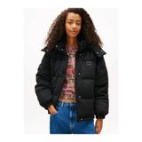 Tommy Hilfiger TJW Kapitone Kadife Şişme Kadın Siyah Mont DW0DW21668BDS