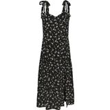 Tommy Hilfiger Tjw Midi Floral Ruffle Dress Kadın Elbise, Siyah, Xs