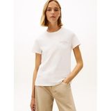 TOMMY HILFIGER TJW REG DOLLAR STACK TEE EXT Kadın T-shirt, Ancient White, S