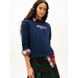 TOMMY HILFIGER TJW REG ESS LOGO 1 CREW EXT Kadın Sweatshirt, Dark Night Navy, S