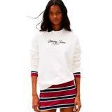 TOMMY HILFIGER TJW REG ESS LOGO 1 CREW EXT Kadın Sweatshirt, Ecru, M