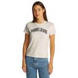 Tommy Hilfiger tjw reg floral varsity tee Kadın Shirt Ancient White S