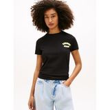 Tommy Hilfiger tjw reg tj bubble ss tee ext Kadın T-Shirts black XS