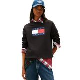 TOMMY HILFIGER TJW REG TJ FLAG CREW Kadın Sweatshirt, Black, L