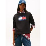 TOMMY HILFIGER TJW REG TJ FLAG CREW Kadın Sweatshirt, Black, S